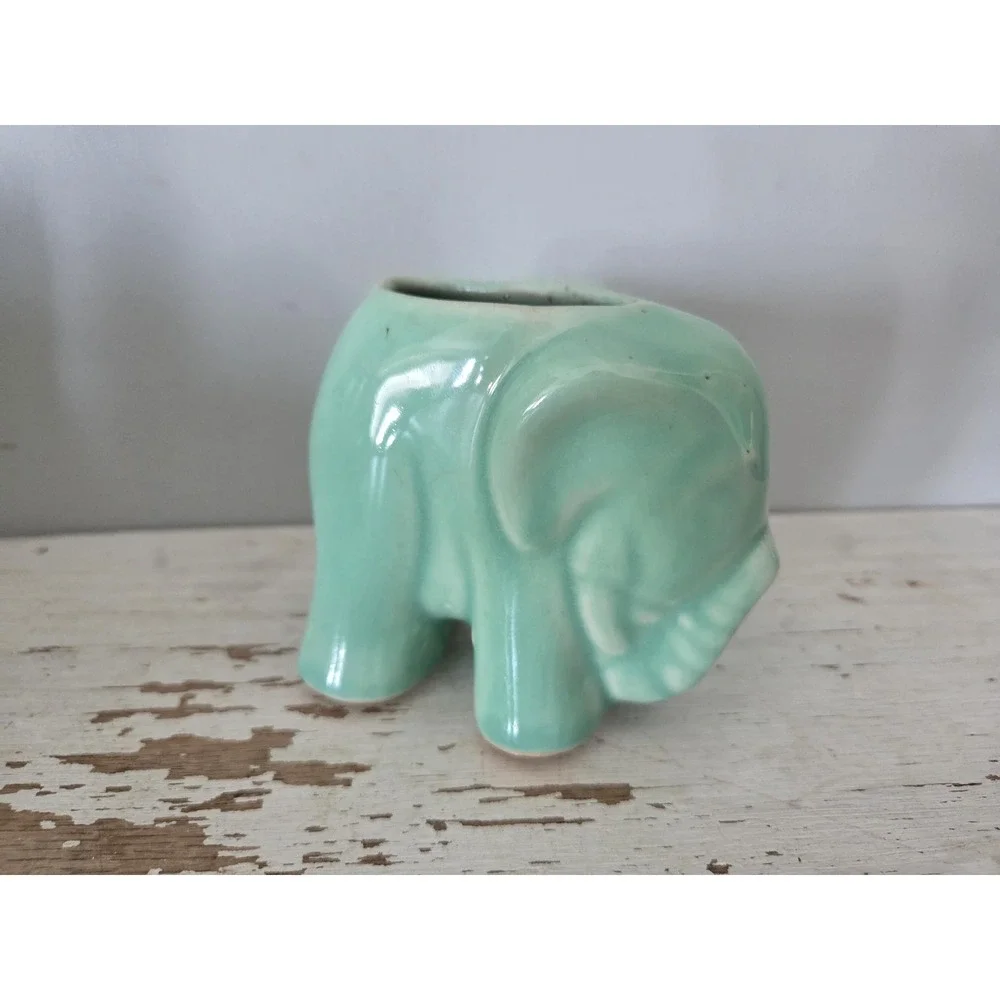 Vintage McCoy Planters, Boot, Pig & Elephant, Jade Green, 1950's